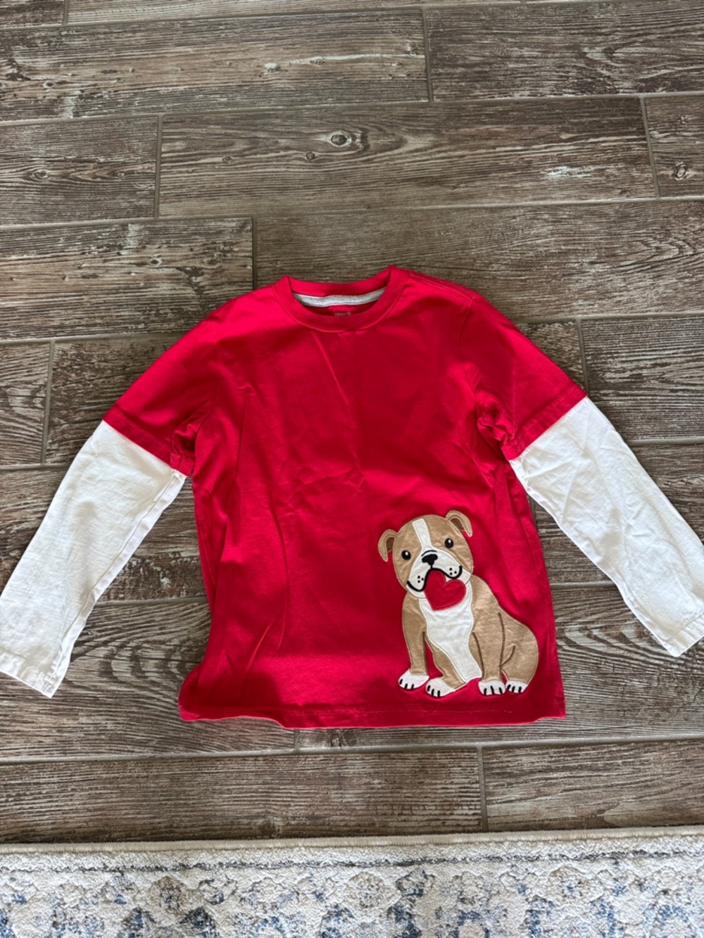 Gymboree Red Long Sleeve Layered-Look Top with Puppy Applique